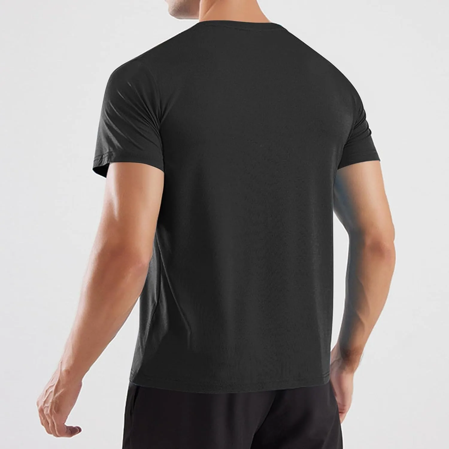 Mens Workout Shirt Loose Fit Quick Dry Moisture Wicking Short Sleeve Athletic T-Shirts Casual Lightweight Gym Tee Top