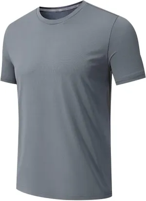Mens Workout Shirt Loose Fit Quick Dry Moisture Wicking Short Sleeve Athletic T-Shirts Casual Lightweight Gym Tee Top