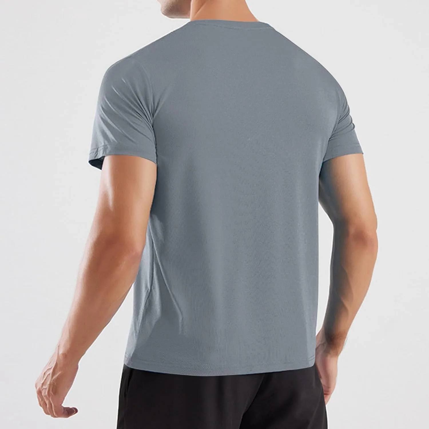 Mens Workout Shirt Loose Fit Quick Dry Moisture Wicking Short Sleeve Athletic T-Shirts Casual Lightweight Gym Tee Top
