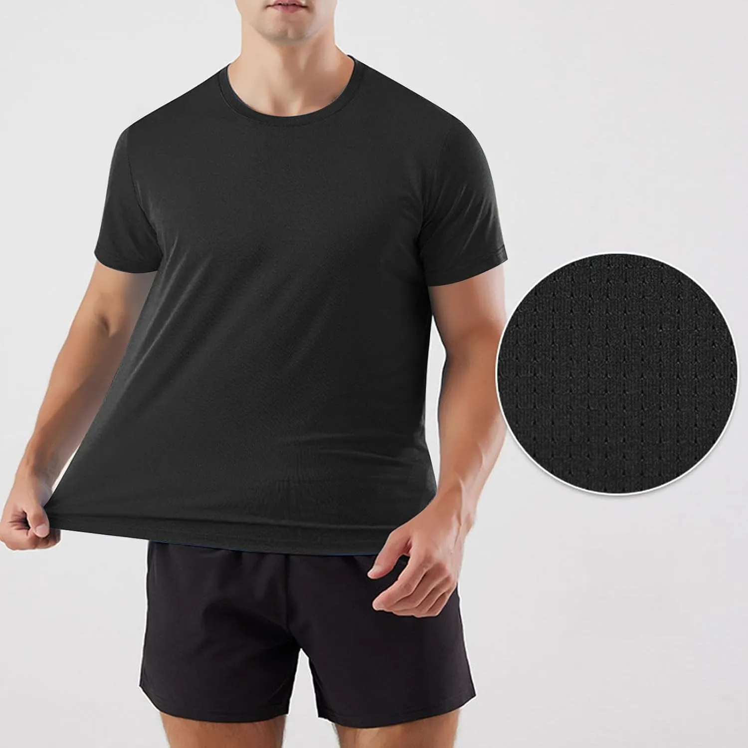 Mens Workout Shirt Loose Fit Quick Dry Moisture Wicking Short Sleeve Athletic T-Shirts Casual Lightweight Gym Tee Top