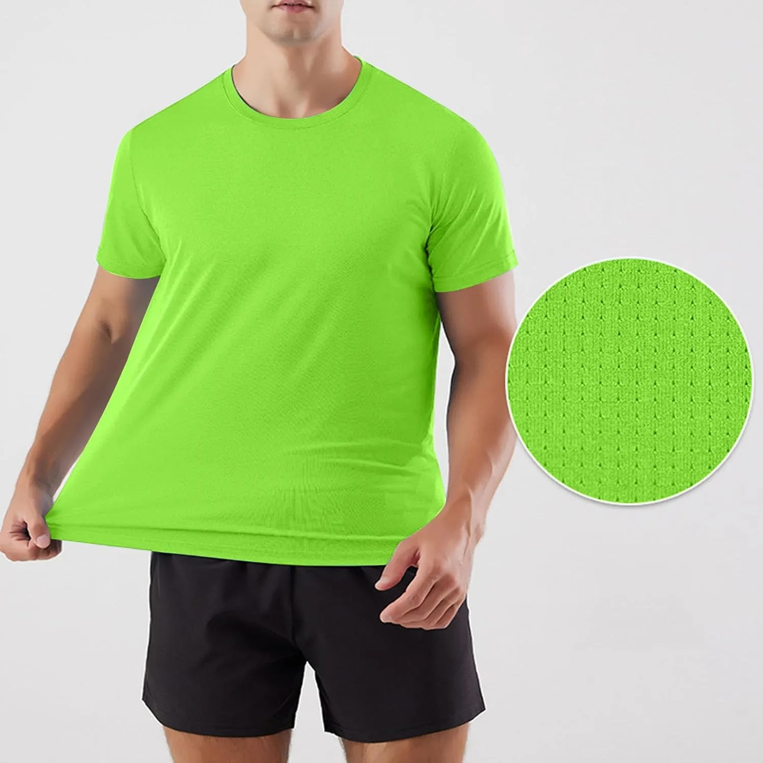 Mens Workout Shirt Loose Fit Quick Dry Moisture Wicking Short Sleeve Athletic T-Shirts Casual Lightweight Gym Tee Top