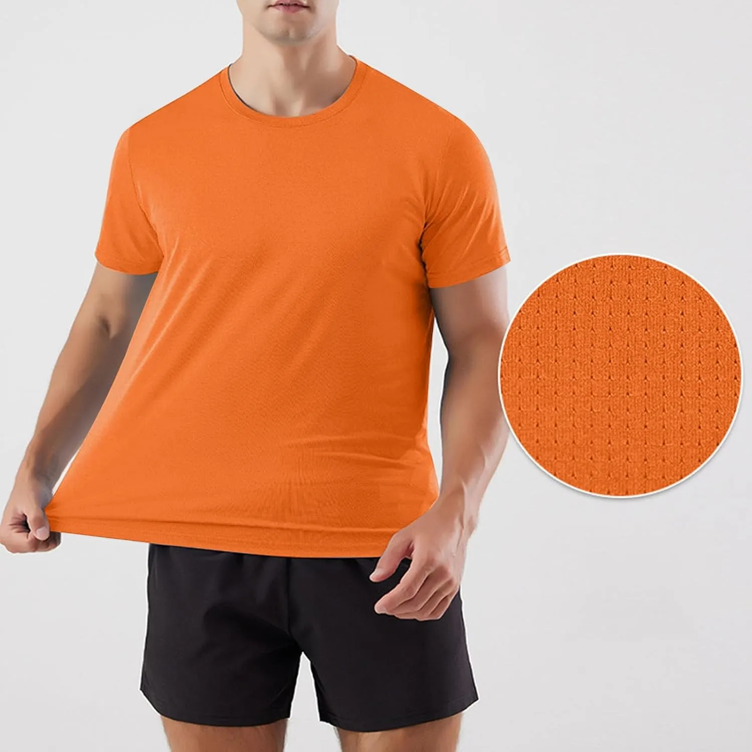 Mens Workout Shirt Loose Fit Quick Dry Moisture Wicking Short Sleeve Athletic T-Shirts Casual Lightweight Gym Tee Top