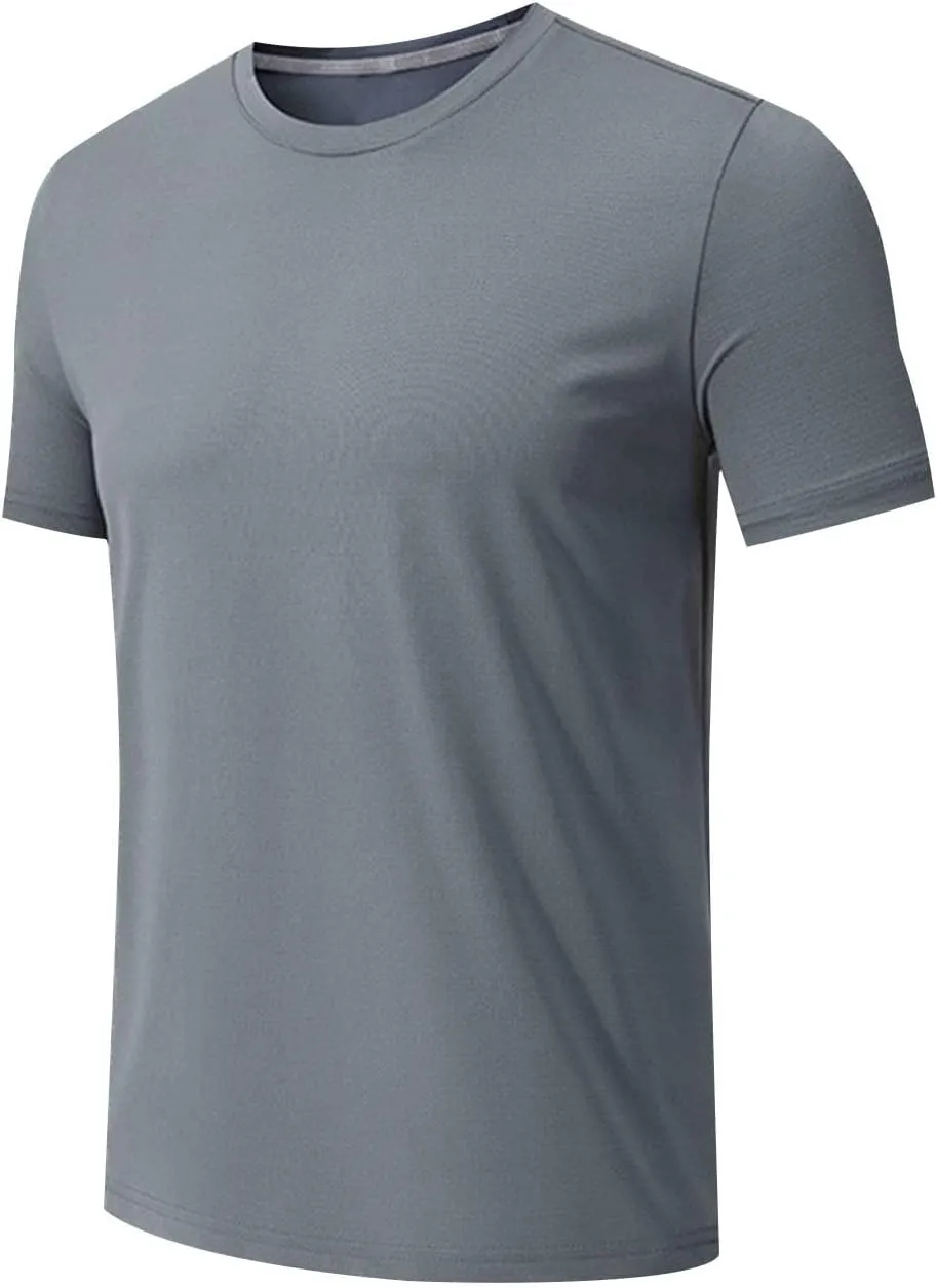 Mens Workout Shirt Loose Fit Quick Dry Moisture Wicking Short Sleeve Athletic T-Shirts Casual Lightweight Gym Tee Top