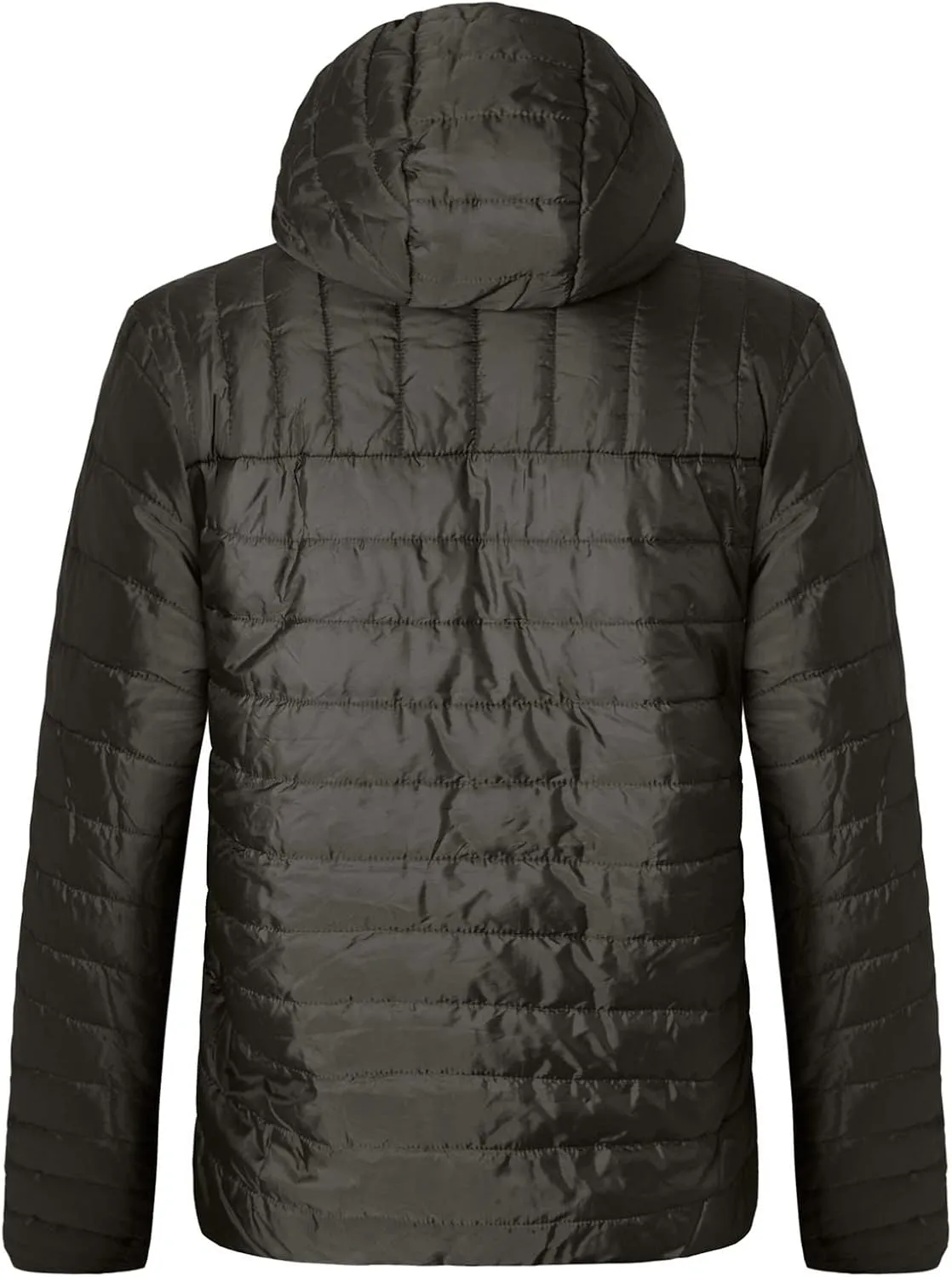 MIDOO Jackets for Men Lightweight Casual Solid Color Zipper Pocket Hooded Down Cotton Padded Jacket Coats for Men Tall