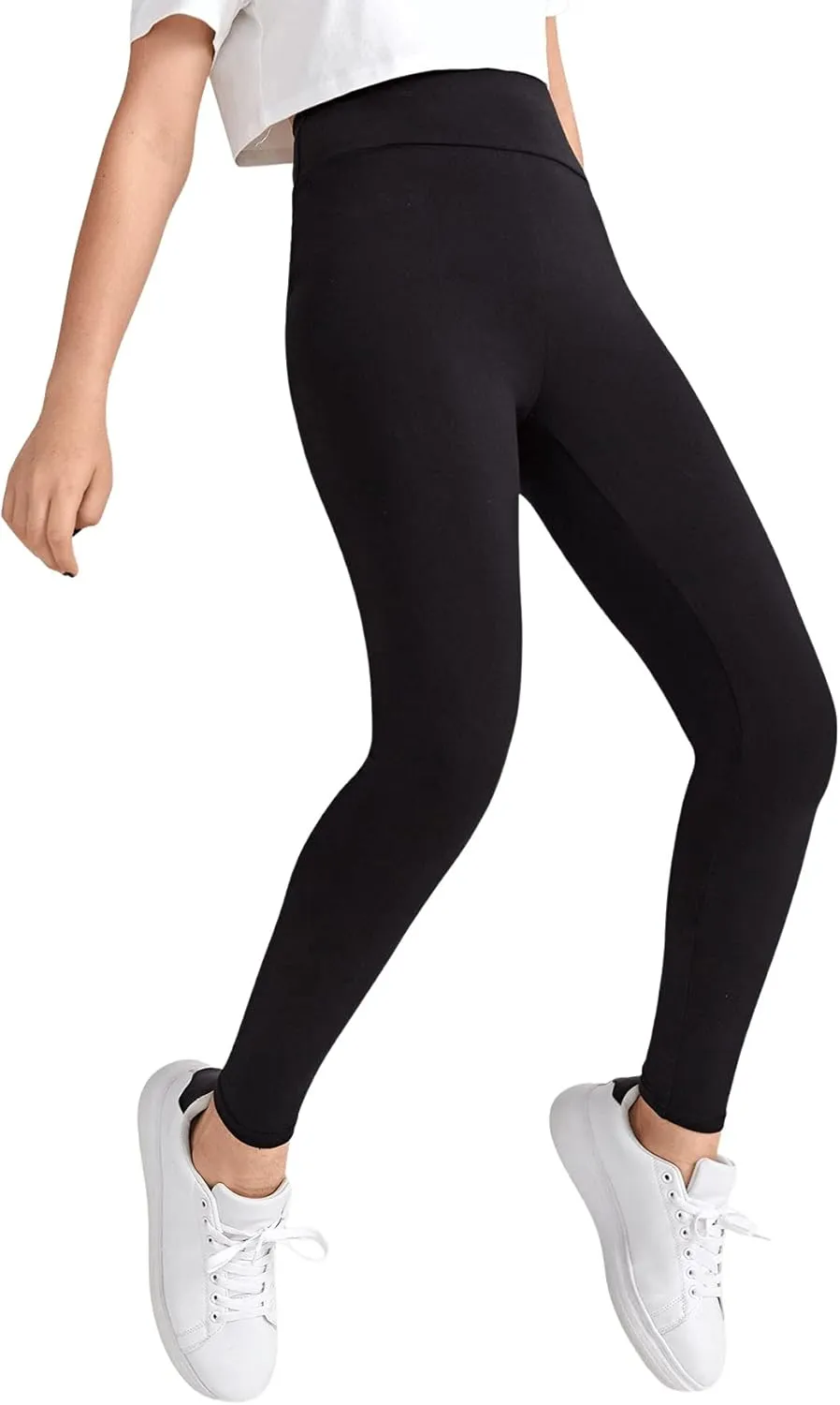 Milumia Girl's Wideband Waist Leggings High Waisted Tights Workout Yoga Pants