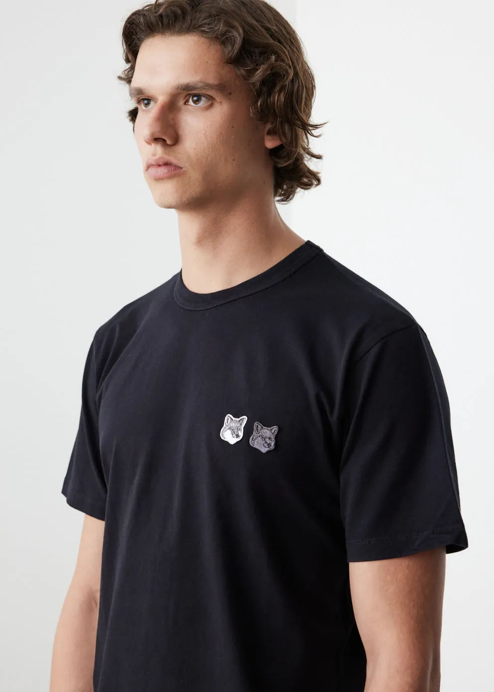 Monochrome Double Fox Head T-Shirt