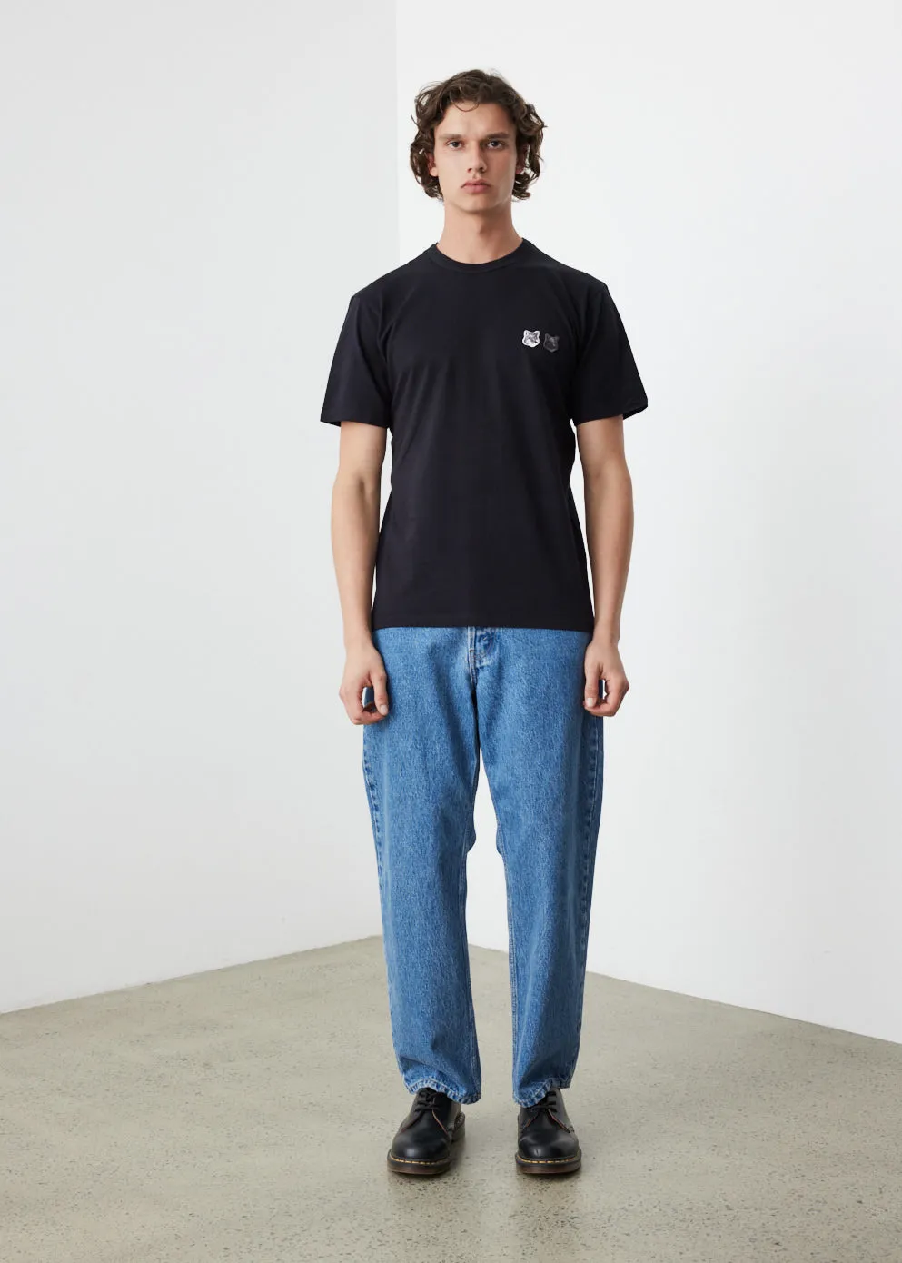 Monochrome Double Fox Head T-Shirt