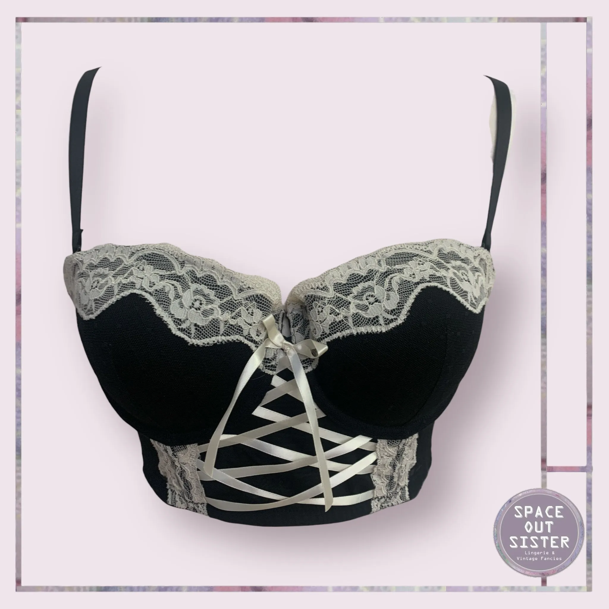 Monochrome Ribbon Longline Bra