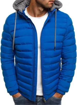 Muscularfit Men's Winter Puffer Jackets Lightweight Packable Quilted Jacket Full Zip Hooded Coat Thicken Insulated Jackets