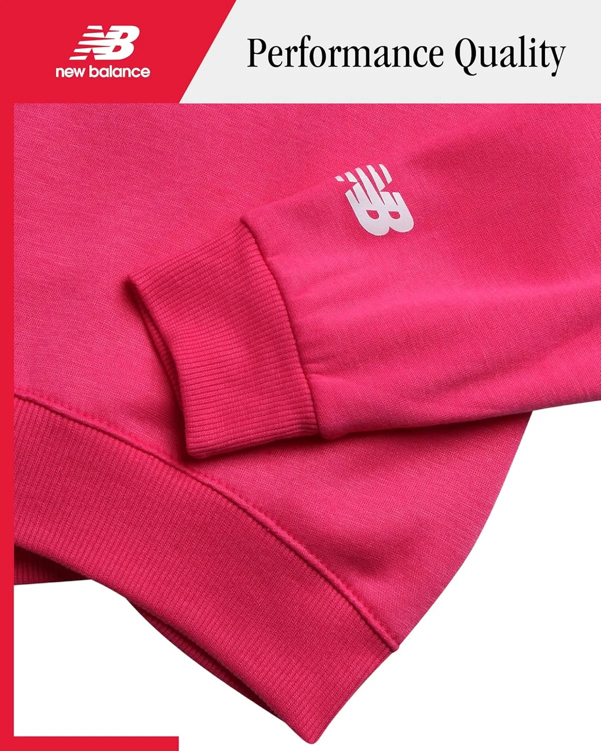 New Balance Girls' Sweatsuit - 2 Piece Active Fleece Sweatshirt and Sweatpants - Performance Jogger Pants Set for Girls, 7-12