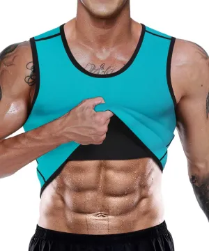 NonEcho Men Neoprene Waist Trainer Sauna Vest Gym Hot Sweat Tank Top Workout Shirt Shapewear Body Shaper No Zipper