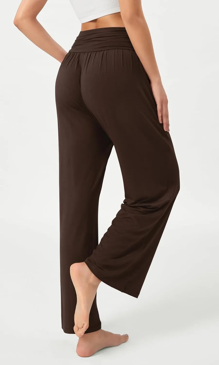 ODODOS Women's Wide Leg Palazzo Lounge Pants with Pockets Light Weight Loose Comfy Casual Pajama Pants-26/28/30"/32" Inseam