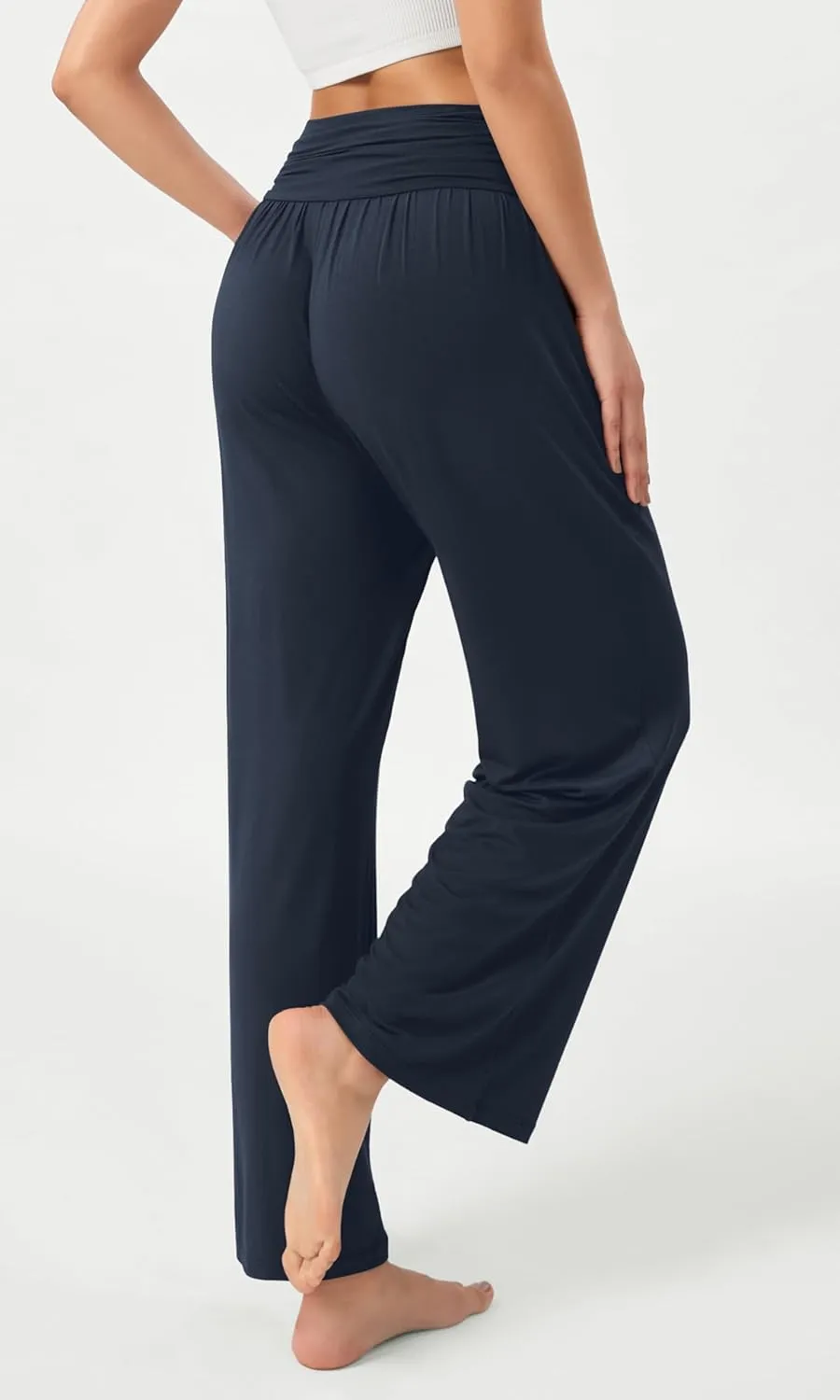 ODODOS Women's Wide Leg Palazzo Lounge Pants with Pockets Light Weight Loose Comfy Casual Pajama Pants-26/28/30"/32" Inseam