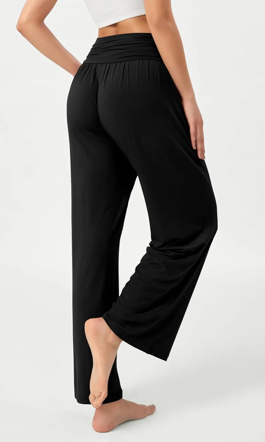 ODODOS Women's Wide Leg Palazzo Lounge Pants with Pockets Light Weight Loose Comfy Casual Pajama Pants-26/28/30"/32" Inseam