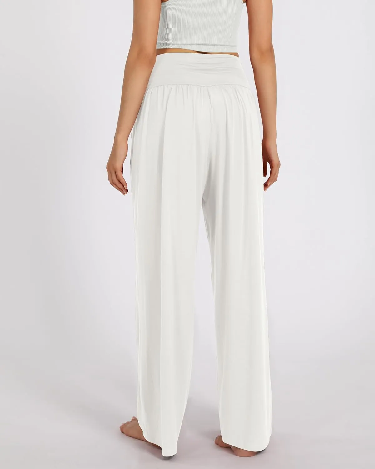 ODODOS Women's Wide Leg Palazzo Lounge Pants with Pockets Light Weight Loose Comfy Casual Pajama Pants-26/28/30"/32" Inseam