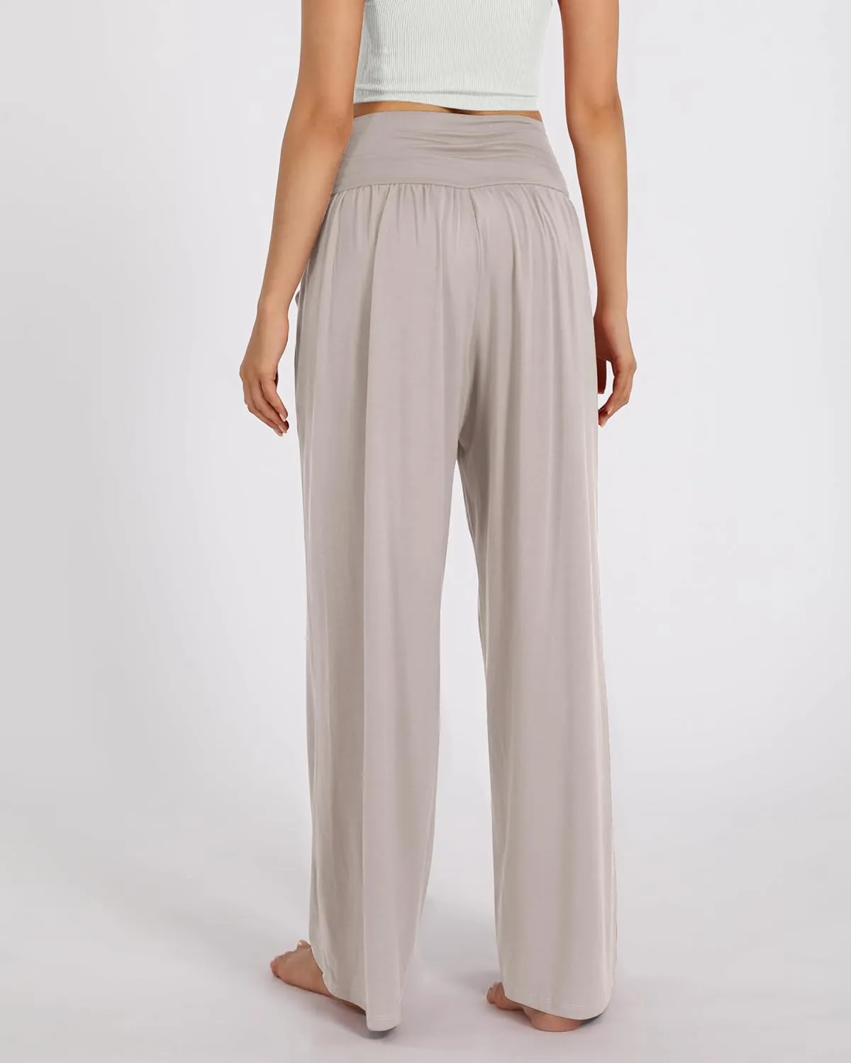ODODOS Women's Wide Leg Palazzo Lounge Pants with Pockets Light Weight Loose Comfy Casual Pajama Pants-26/28/30"/32" Inseam
