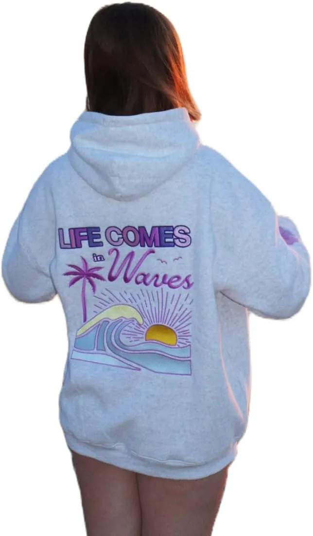 Oversized Graphic Hoodies for Teen Girl Women Cute Y2k Letter Flower Pullover Tops Aesthetic Preppy Sweatshirts