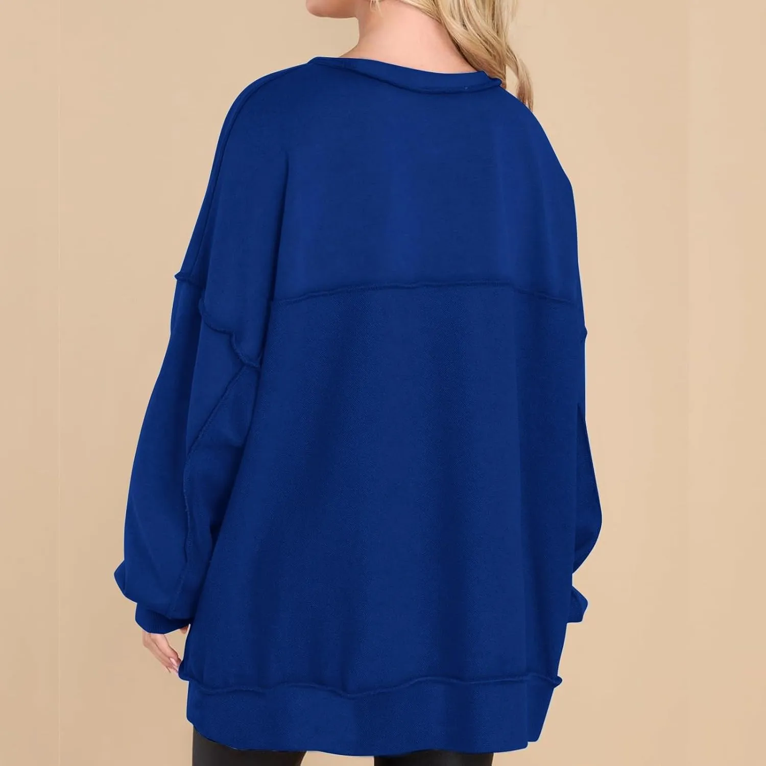 Oversized Women Sweatshirt Button Collared Casual Hoodies Soild Lightweight Pullover Tops Fall Fashion Clothes