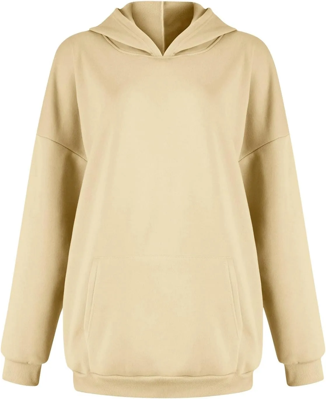 PETYCZEN Womens Hoodies Oversized Long Sleeve Drop Shoulder Hooded Sweatshirt Casual Fleece Sweaters Drawstring Pullover Tops
