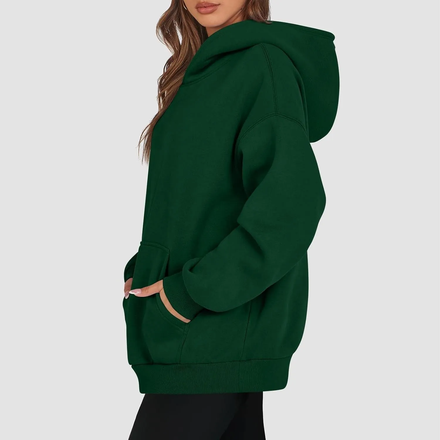 PETYCZEN Womens Hoodies Oversized Long Sleeve Drop Shoulder Hooded Sweatshirt Casual Fleece Sweaters Drawstring Pullover Tops