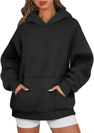 PETYCZEN Womens Hoodies Oversized Long Sleeve Drop Shoulder Hooded Sweatshirt Casual Fleece Sweaters Drawstring Pullover Tops