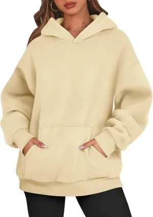 PETYCZEN Womens Hoodies Oversized Long Sleeve Drop Shoulder Hooded Sweatshirt Casual Fleece Sweaters Drawstring Pullover Tops