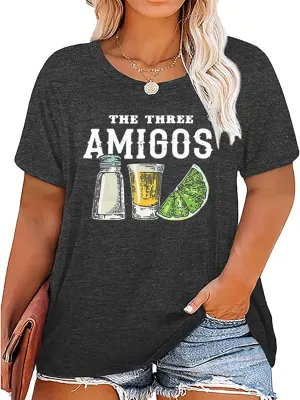 Plus Size Cinco De Mayo Shirt Women Let's Fiesta Tshirt Mexican Festival Gift Tees Casual Sombrero Graphic Topst(2-5X)
