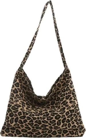 Pokn Leopard Bag Tote Bag Shoulder Bag Large Tote Bag Leopard Print Bag Crossbody Bag Canvas Bag Hobo Bag