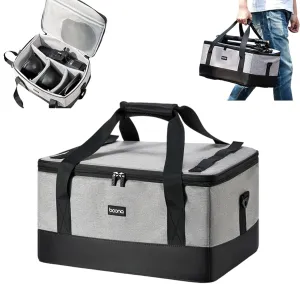Portable Photo Light Bag for SK400II,Camera Equipment Carring Bag for Studio Light, Light Stands, Mini Softboxes,600D Oxford Storage Case with Adjustable Dividers