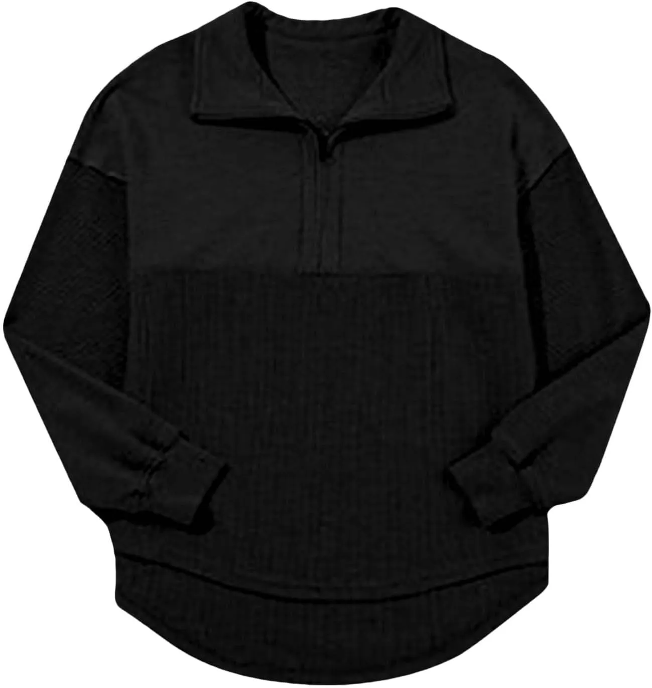 Quarter Zip Pullover Women Oversized Sweatshirt Fall Outfits for Women 2024 Knit Half Zip Pullover Loose Long Sleeve