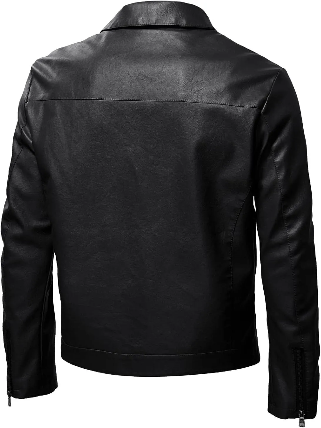 QWENTMTNTY Mens Casual Motorcycle Leather Jacket Stylish Racer Biker Jacket Punk Riding Faux Leather Bomber Jackets Outwear