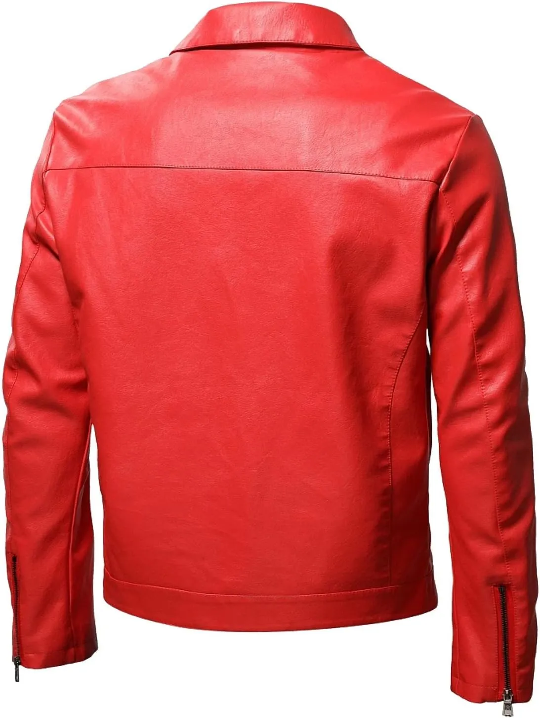 QWENTMTNTY Mens Casual Motorcycle Leather Jacket Stylish Racer Biker Jacket Punk Riding Faux Leather Bomber Jackets Outwear