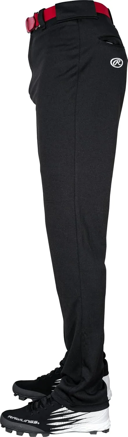 Rawlings Semi-Relaxed Full Length Baseball Pant | Solid & Piped Options | Youth Sizes | Multiple Colors
