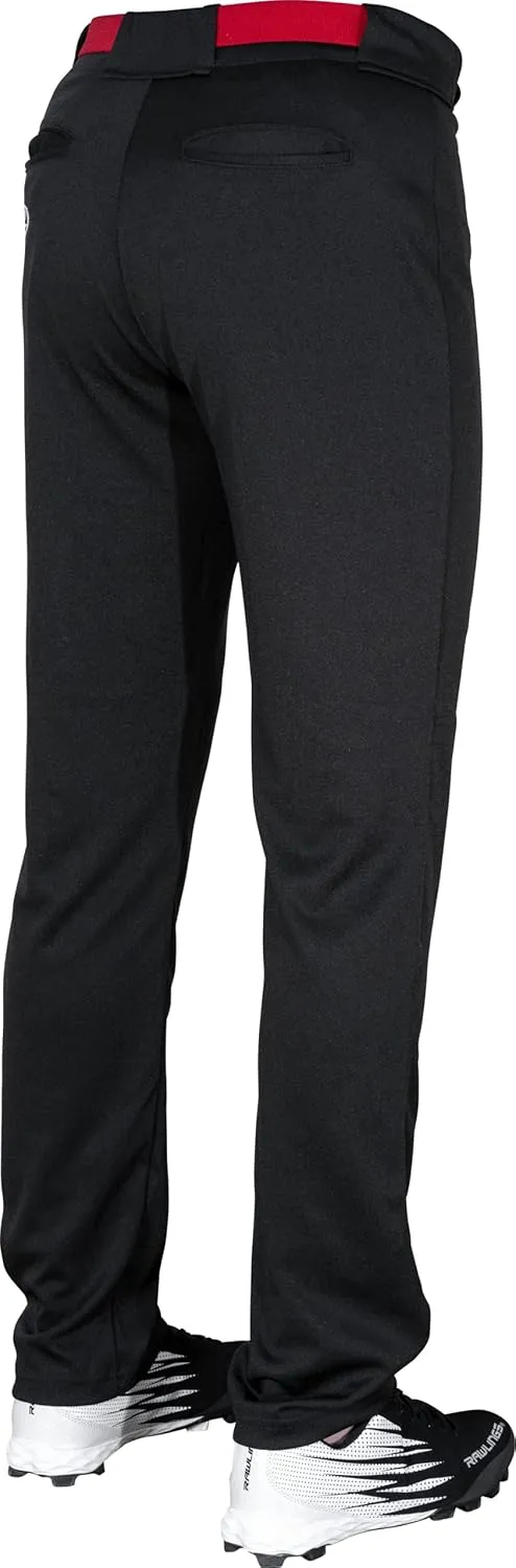 Rawlings Semi-Relaxed Full Length Baseball Pant | Solid & Piped Options | Youth Sizes | Multiple Colors