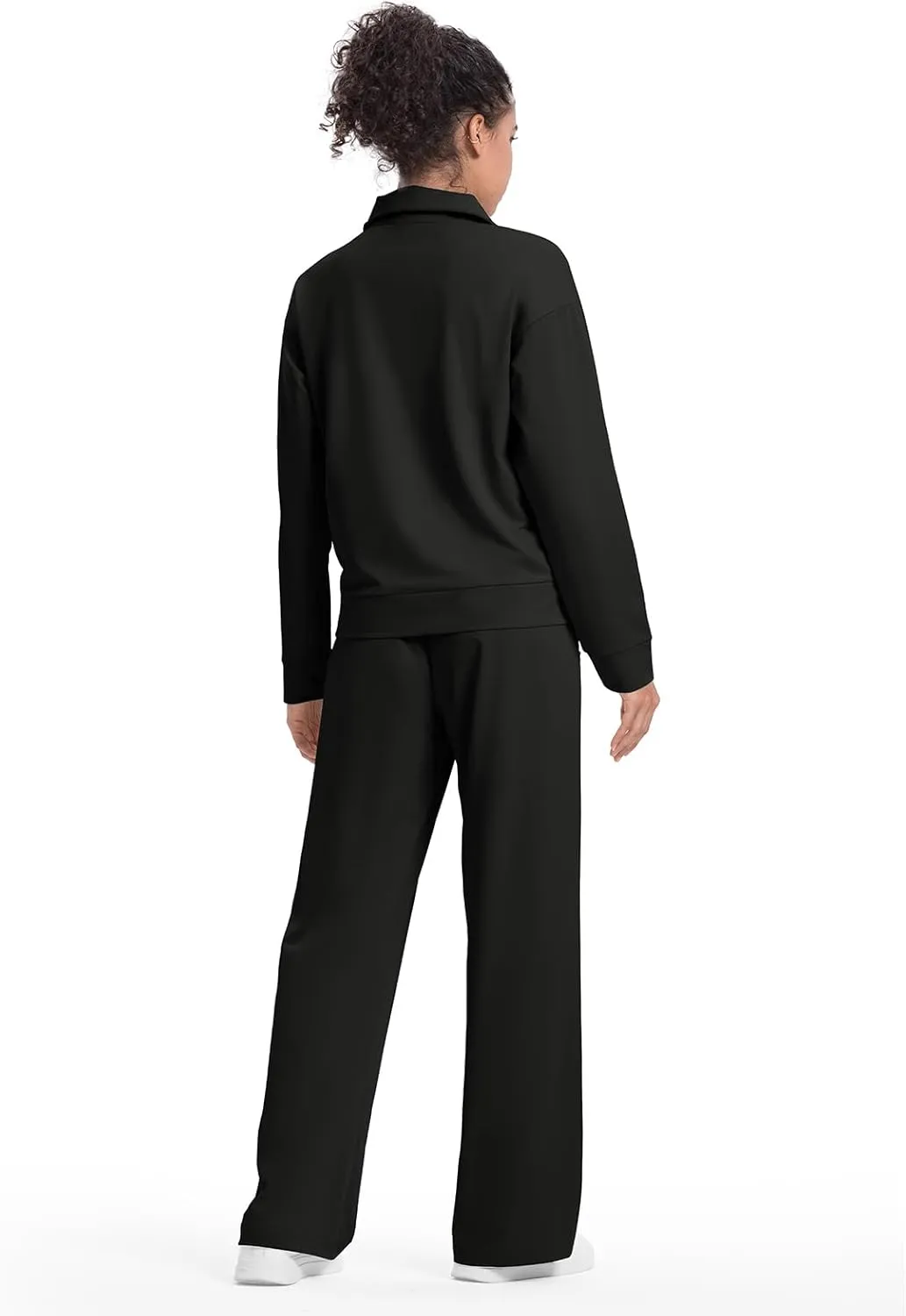 Rdruko Lounge Sets For Women 2 Piece Outfits Sweatsuit Half Zip Sweatshirts and Wide Leg SweatPants Tracksuit Suit