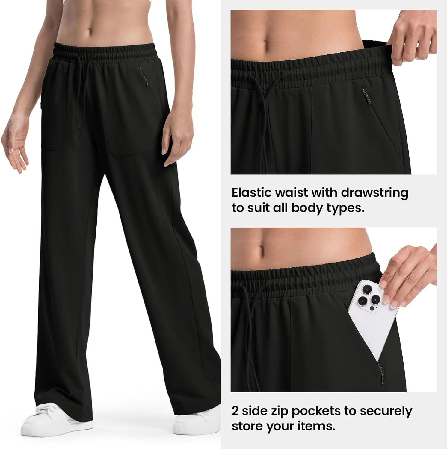 Rdruko Lounge Sets For Women 2 Piece Outfits Sweatsuit Half Zip Sweatshirts and Wide Leg SweatPants Tracksuit Suit