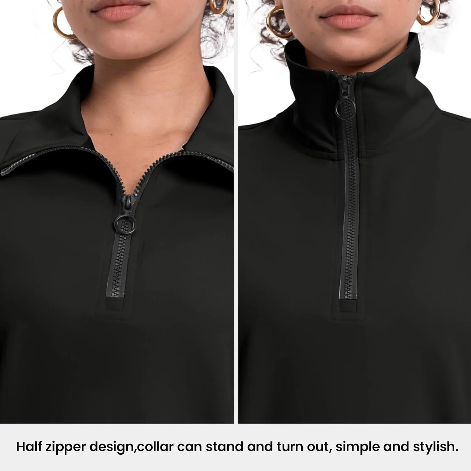 Rdruko Lounge Sets For Women 2 Piece Outfits Sweatsuit Half Zip Sweatshirts and Wide Leg SweatPants Tracksuit Suit