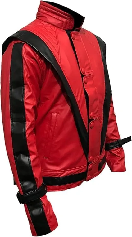 Red Leather Jacket For Boys - Kids Thriller Jacket