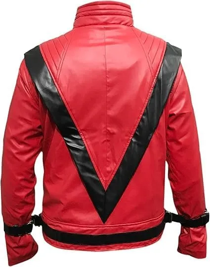 Red Leather Jacket For Boys - Kids Thriller Jacket