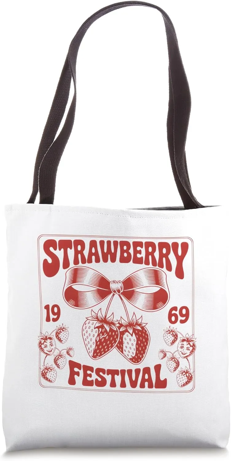 Retro Strawberry Festival 1969 Design A Berry Good Time Tote Bag