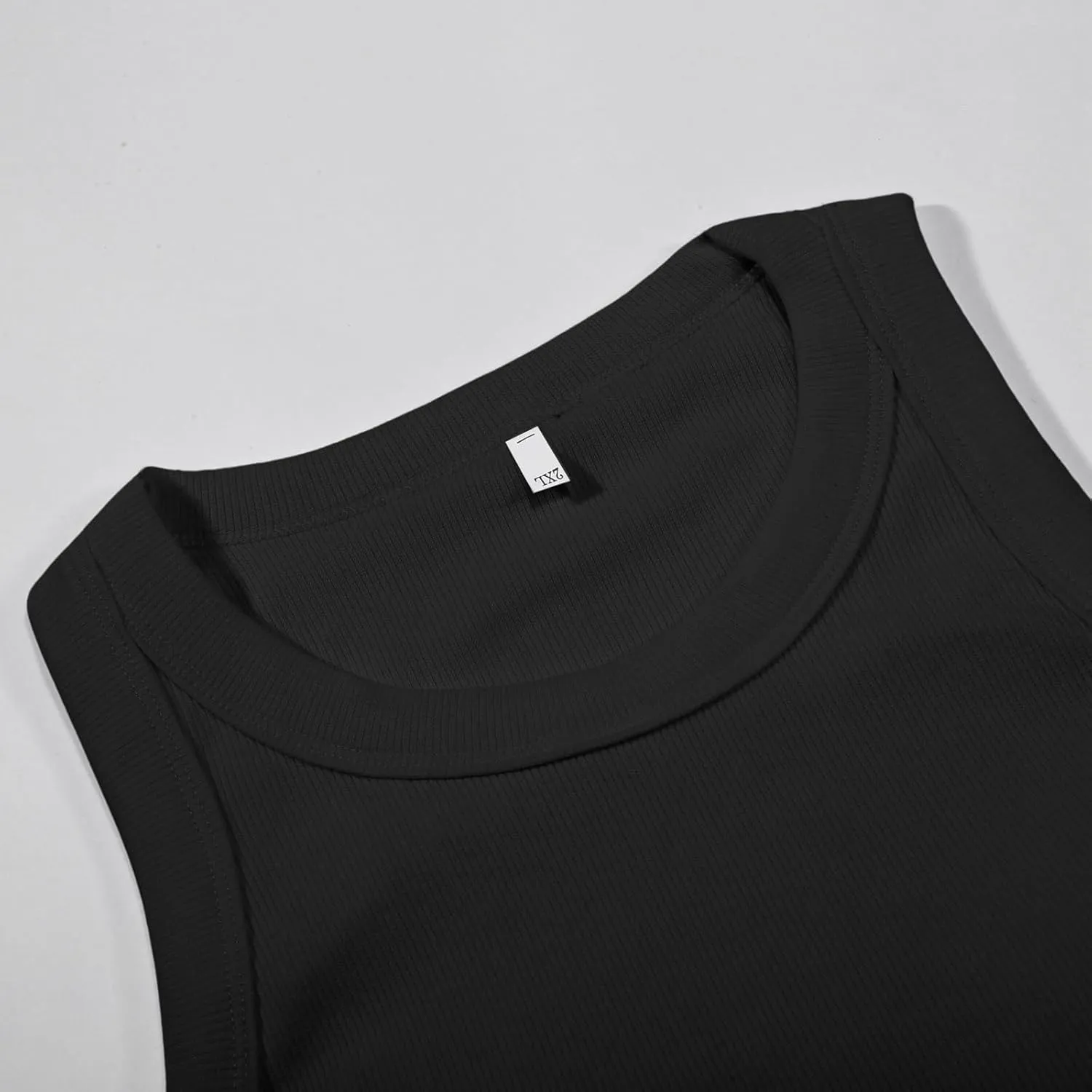 Ribbed Tank Tops for Women with Built in Bra Casual Crew Neck Sleeveless Shirts Basic Workout Camisole Tees