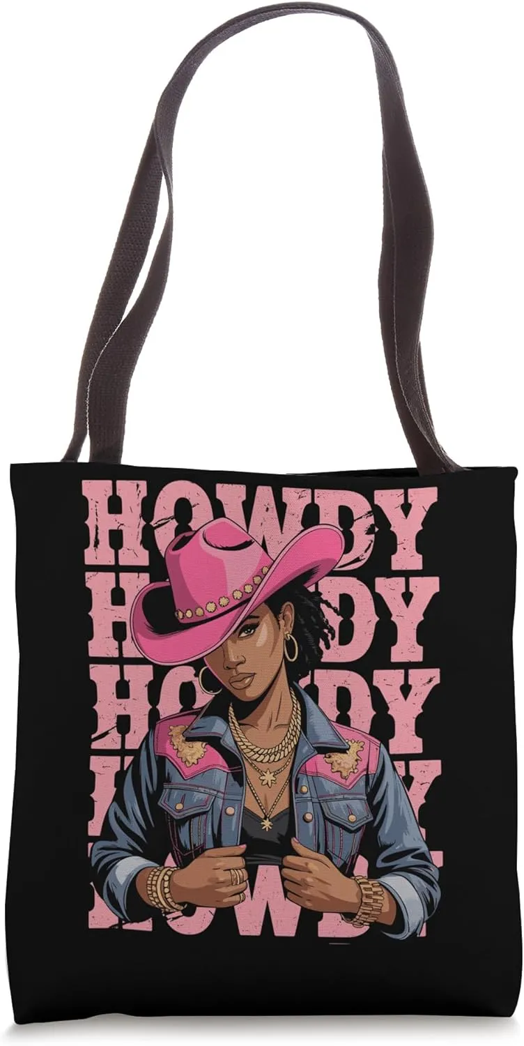 Rodeo Western Melanin Black History Juneteenth Black Cowgirl Tote Bag