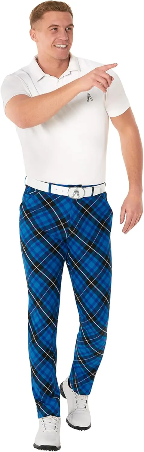 Royal & Awesome Mens Golf Pants, Golf Pants Men Relaxed Fit, Plaid Pants Men