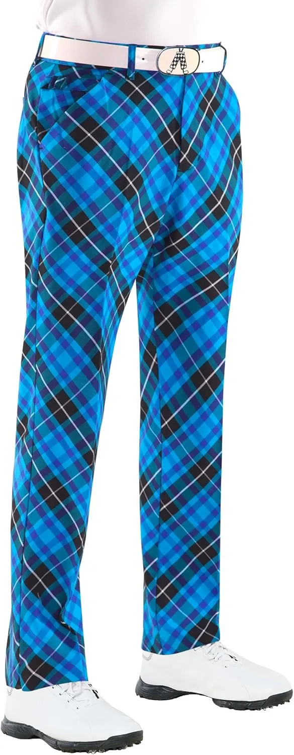 Royal & Awesome Mens Golf Pants, Golf Pants Men Relaxed Fit, Plaid Pants Men
