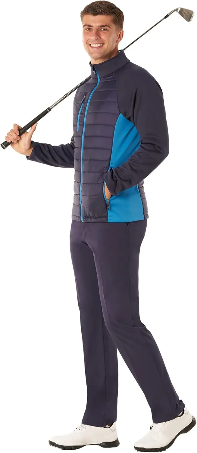 Royal & Awesome Men's Hybrid Quilted Golf Jacket, Men's Golf Outerwear, Stylish Quilted Jacket for Golfing Enthusiasts