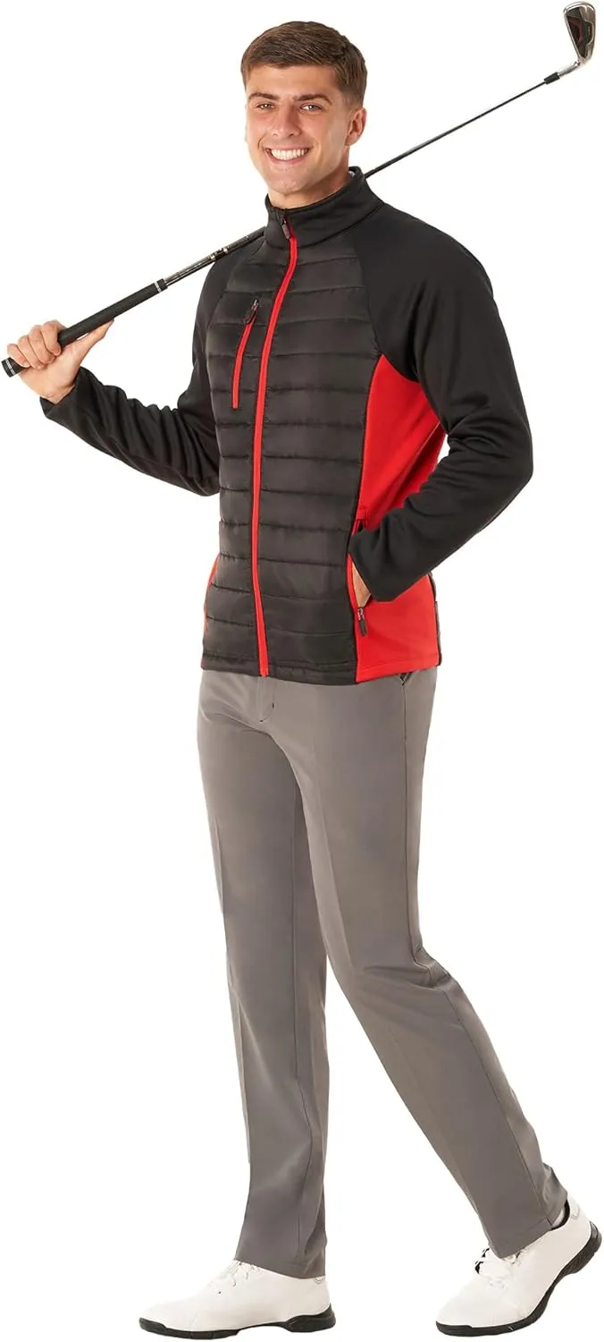 Royal & Awesome Men's Hybrid Quilted Golf Jacket, Men's Golf Outerwear, Stylish Quilted Jacket for Golfing Enthusiasts