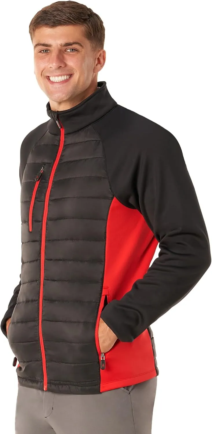 Royal & Awesome Men's Hybrid Quilted Golf Jacket, Men's Golf Outerwear, Stylish Quilted Jacket for Golfing Enthusiasts