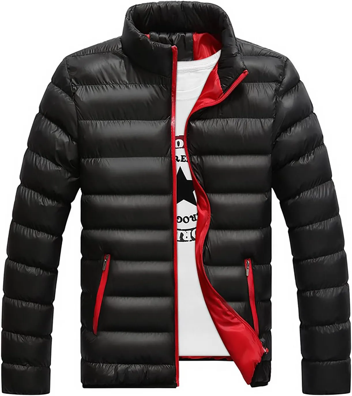 RTRDE Casual Jackets Lightweight Windbreaker Bomber Jacket Casual Zip Up Coats Outwear With Pockets, L-5XL