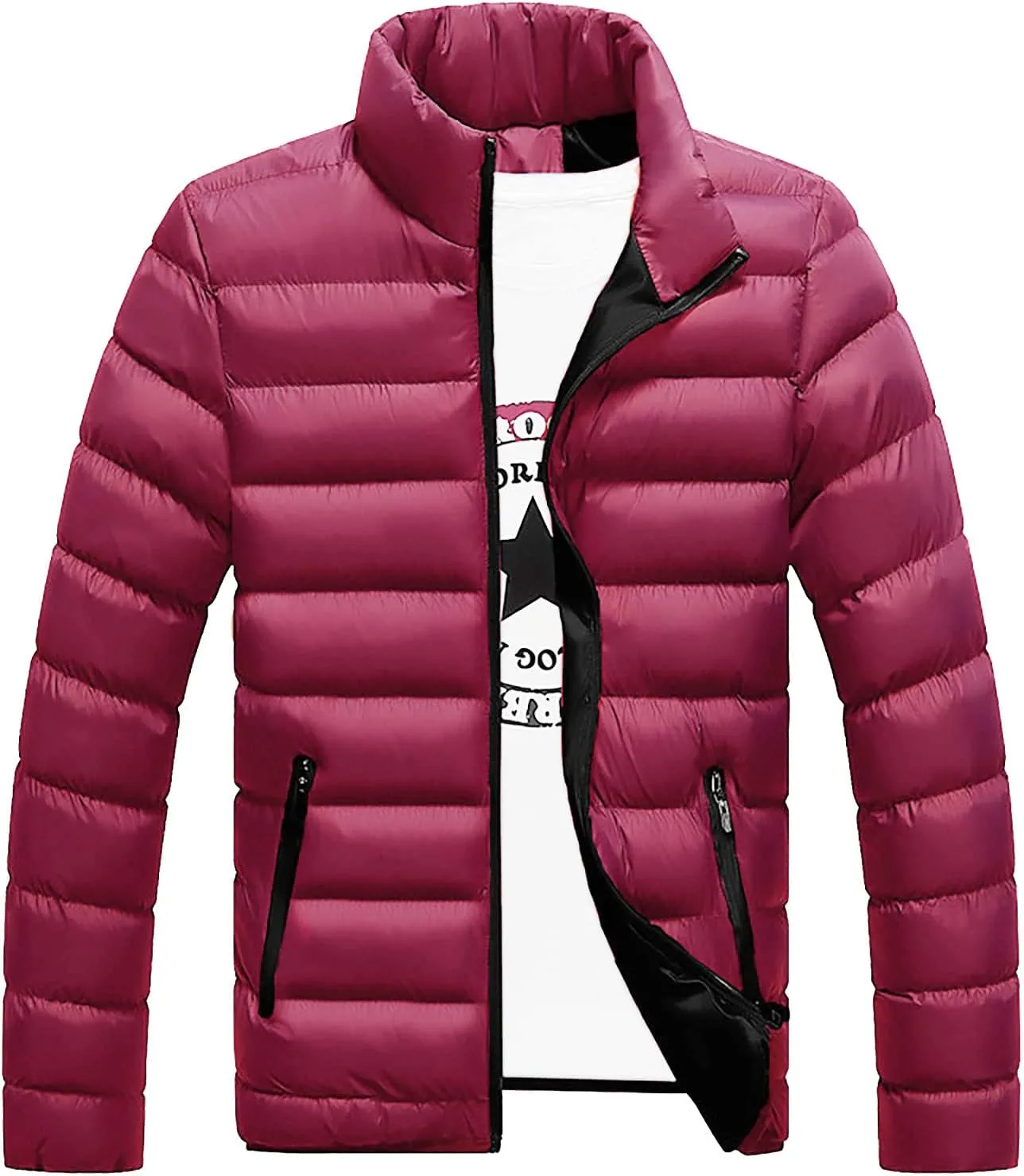 RTRDE Casual Jackets Lightweight Windbreaker Bomber Jacket Casual Zip Up Coats Outwear With Pockets, L-5XL