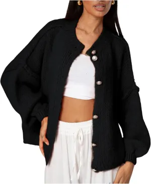 SeekMe Womens Cardigan Sweaters Casual Lightweight Long Sleeve Button Up Knit Oversized 2024 Fall Outwear
